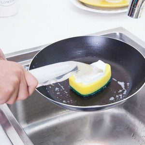 Sponge Kitchen Sink Pot Cleaning Brushes Deep Green
