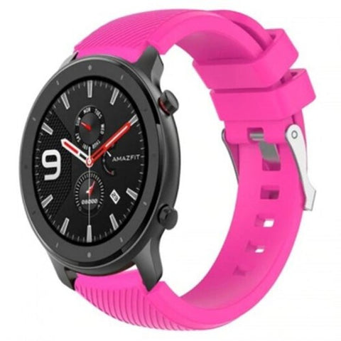 Sport Silicone Watch Band Wrist Strap For Huami Amazfit Gtr 47Mm Deep Pink