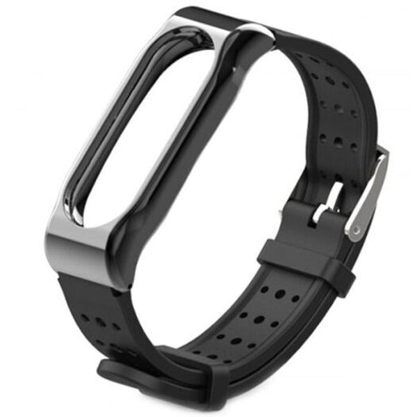 Sports Wristband Smart Bracelet Strap With Magnetic Shell For Xiaomi Mi Band 2 Black Watch Bands