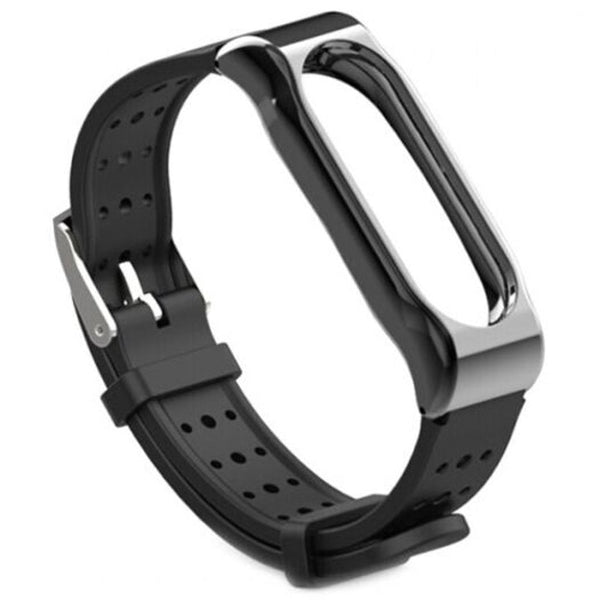Sports Wristband Smart Bracelet Strap With Magnetic Shell For Xiaomi Mi Band 2 Black