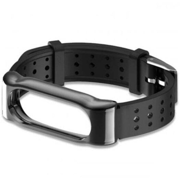 Sports Wristband Smart Bracelet Strap With Magnetic Shell For Xiaomi Mi Band 2 Black Watch Bands