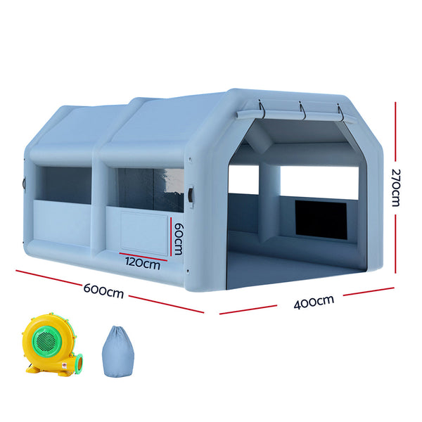Giantz Inflatable Spray Booth 6X4m Car Paint Tent Filter System Blower Other Shop Equipment