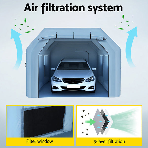 Giantz Inflatable Spray Booth 6X4m Car Paint Tent Filter System Blower Other Shop Equipment