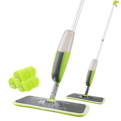 Spray Mop With Reusable Microfiber Pads 360 Degree Metal Handle For Kitchen Laminate Wood Ceramic Tiles Floor Cleaning Mop & Broom Accessories