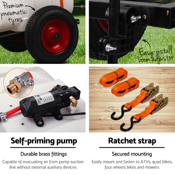 Giantz Weed Sprayer 100L Tank With Trailer Weed Sprayers