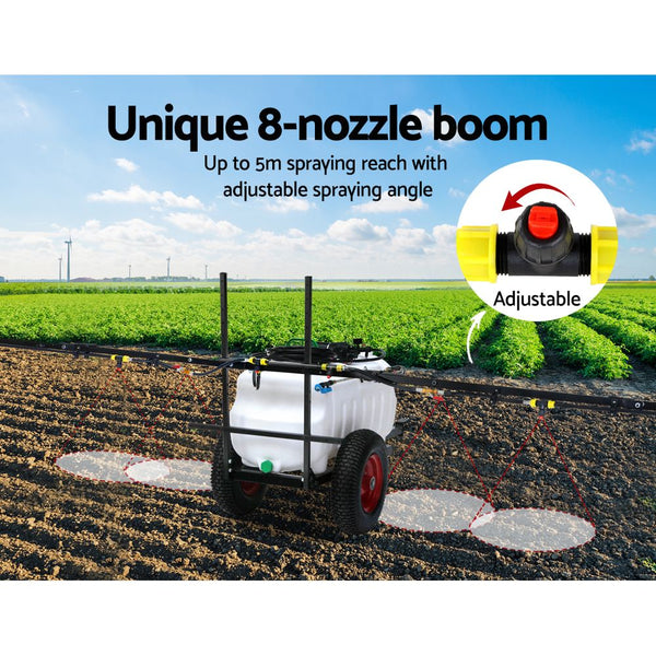 Giantz 100L Atv Weed Sprayer 5M Boom Trailer Spot Tank Farm Pump Weed Sprayers