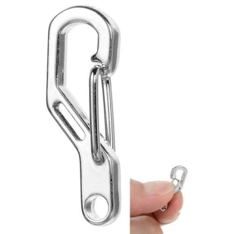 Spring Zinc Alloy Quick Release Hook Carabiner Hanging Buckle Silver One Piece