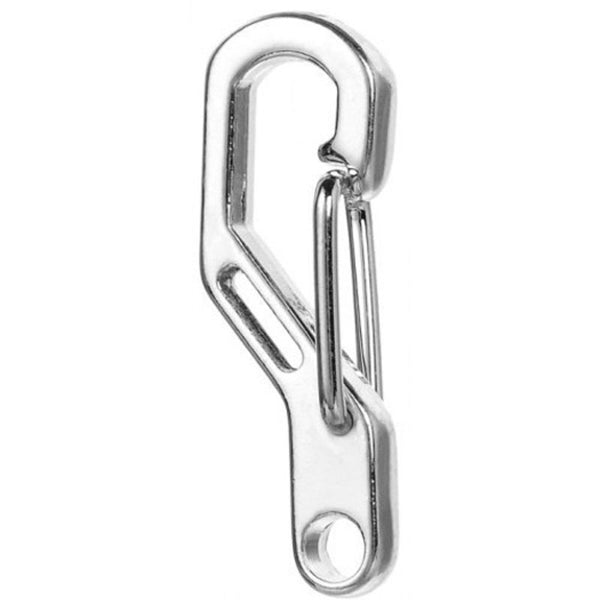 Spring Zinc Alloy Quick Release Hook Carabiner Hanging Buckle Silver One Piece