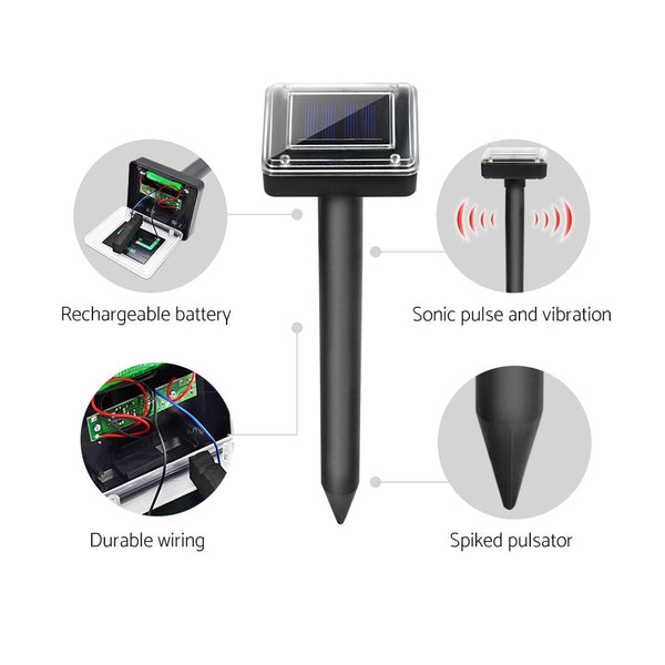 Gardeon Snake Repeller 12X Multi Pulse Ultrasonic Solar Powered Pest Repellent Repellents & Deterrents