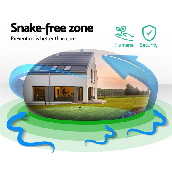 Gardeon 4X Solar Led Snake Repeller Pulse Plus Ultrasonic Pest Rodent Repellent Repellents & Deterrents