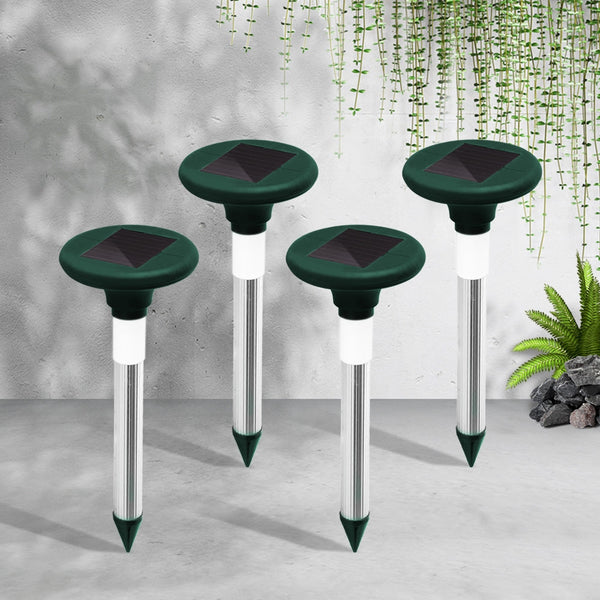 Gardeon 4X Solar Led Snake Repeller Pulse Plus Ultrasonic Pest Rodent Repellent Repellents & Deterrents