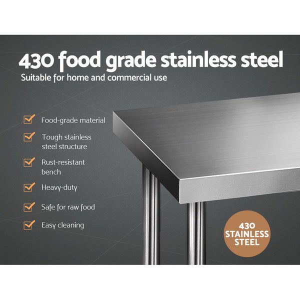 Cefito 610 X 610M Commercial Stainless Steel Kitchen Bench Kitchen Benchtops