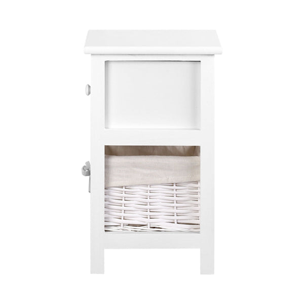 Artiss 2 Pcs Bedside Table White Bedside Tables