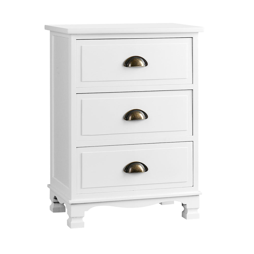 Artiss Bedside Table Chest Storage Cabinet Nightstand White Bedside Tables