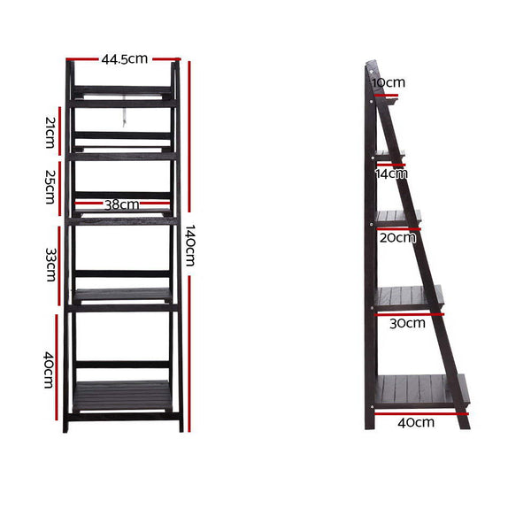 Artiss Display Shelf 5 Tier Ladder Stand Storage Book Shelves Rack Coffee Bookshelves