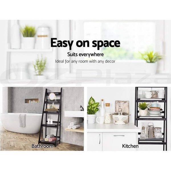 Artiss Display Shelf 5 Tier Ladder Stand Storage Book Shelves Rack Coffee Bookshelves