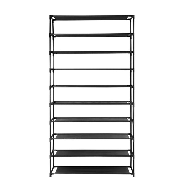 Artiss Shoe Rack 10 Tier (50 Pair) Shoes Organiser Diy Stackable Organizer Storage Shelf Stand Holder Portable Wardrobe Black Shoe Racks