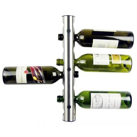 Stainless Steel 8 Hole Wall Mounted Wine Rack Holder Silver
