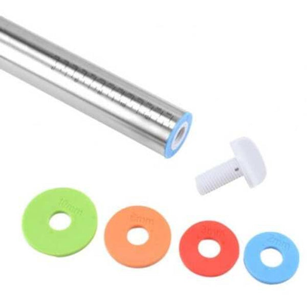 Stainless Steel Rolling Pin With Scale Value Silver Rolling Pins