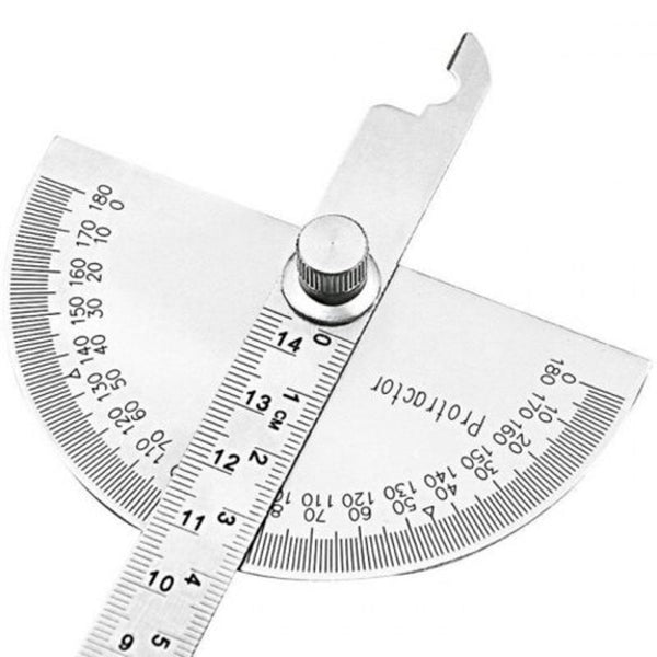 Stainless Steel Angle Ruler Protractor Measuring Tool Silver