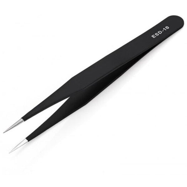Stainless Steel Anti Static 6Pcs Black Tweezers