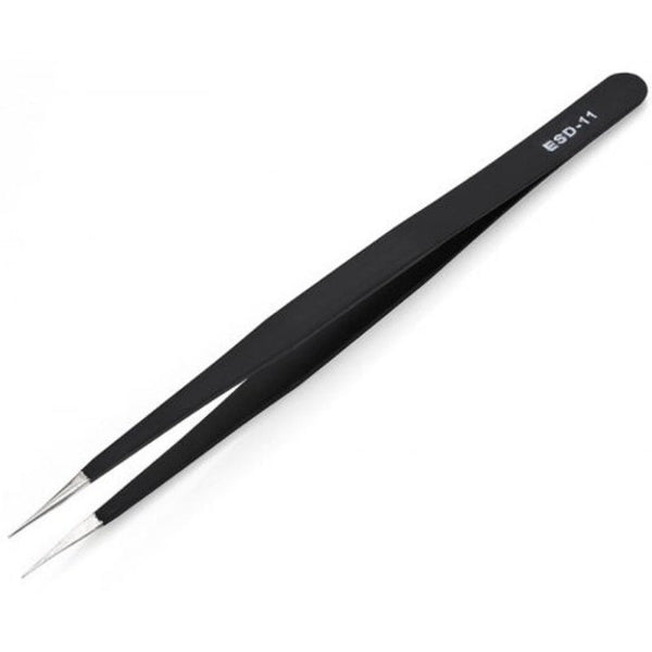 Stainless Steel Anti Static 6Pcs Black Tweezers