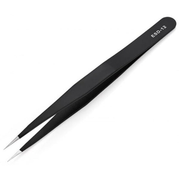 Stainless Steel Anti Static 6Pcs Black Tweezers