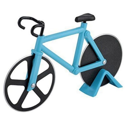 Stainless Steel Bicycle Pizza Cutter Slicer Wheel Kitchen Tool Blue Diamond Peelers & Slicers