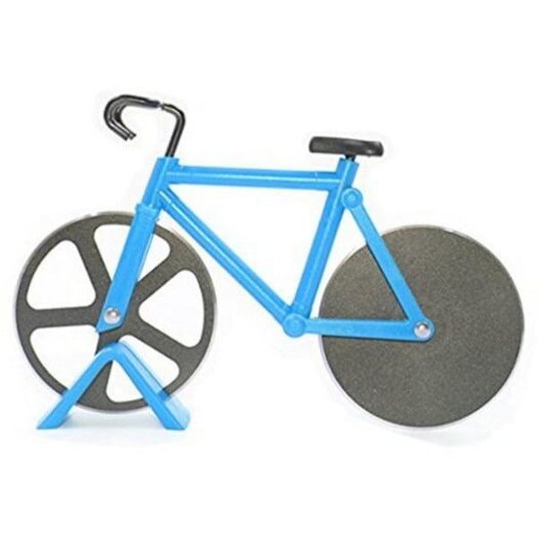 Stainless Steel Bicycle Pizza Cutter Slicer Wheel Kitchen Tool Blue Diamond