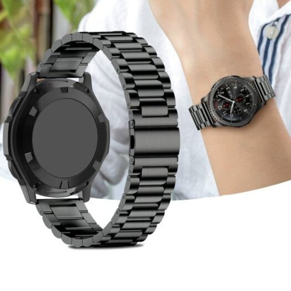 Stainless Steel Clasp Wrist Watch Band For Samsung Gear S3 Classic Frontier 22Mm Black Watch Bands