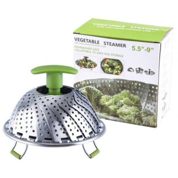 Stainless Steel Creative Stretchable Food Steamer Silver