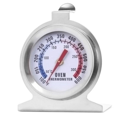 Stainless Steel Dial Oven Thermometer Silver