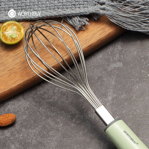 Stainless Steel Egg Beater Whisk Hand Mixer With Plastic Handle Kitchen Accessories Tools Whisks