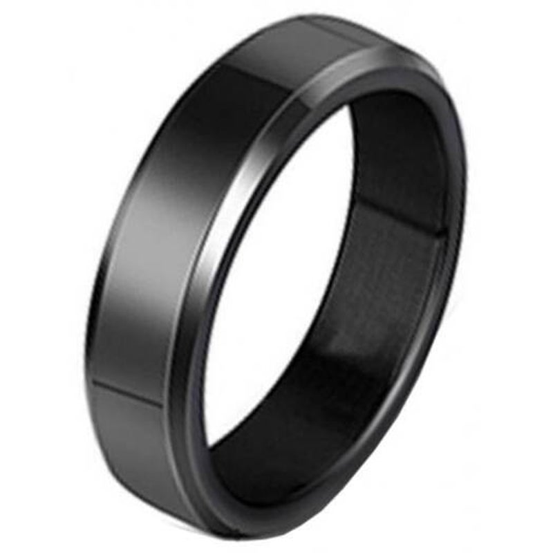Veile Studios Stainless Steel Fashion Simple Classic Men Titanium Black Rings