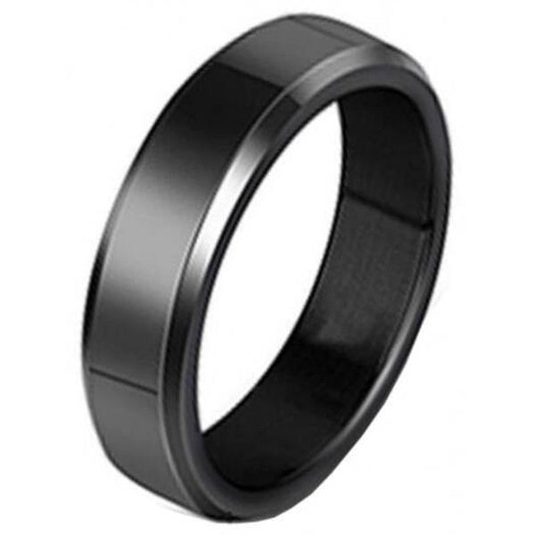 Veile Studios Stainless Steel Fashion Simple Classic Men Titanium Black Rings
