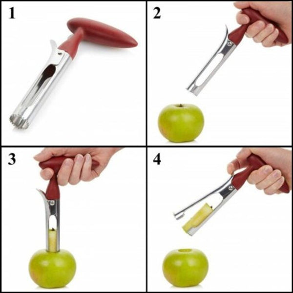 Stainless Steel Fruit Core Remover Red Peelers & Slicers