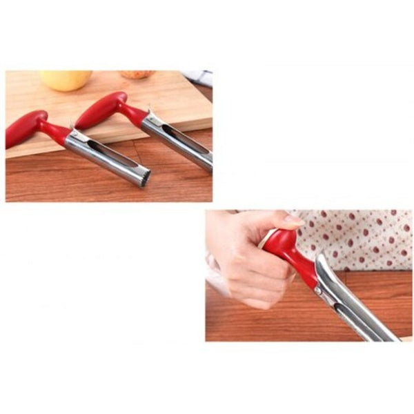 Stainless Steel Fruit Core Remover Red Peelers & Slicers