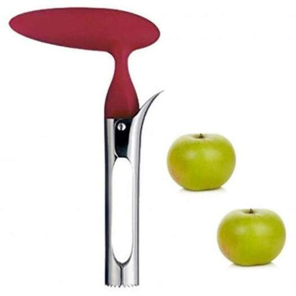 Stainless Steel Fruit Core Remover Sharp Serrated Blade Premium Kitchen Utensil Red Peelers & Slicers