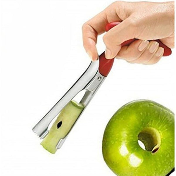 Stainless Steel Fruit Core Remover Sharp Serrated Blade Premium Kitchen Utensil Red