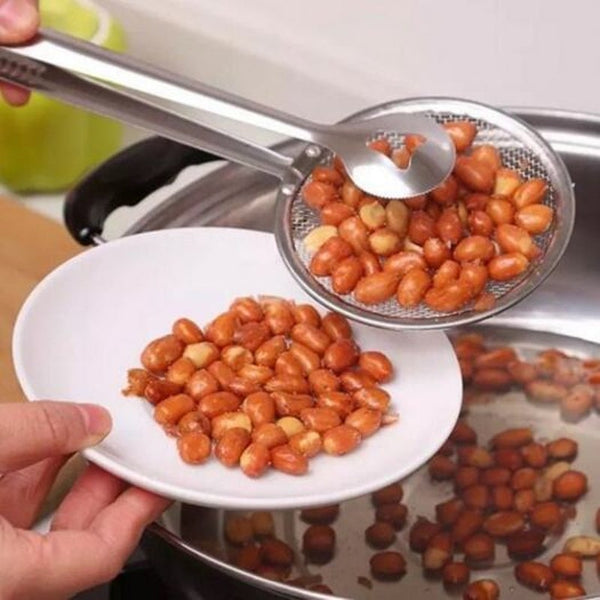 Stainless Steel Fry Mesh Food Strainer Silver Cooking Utensils