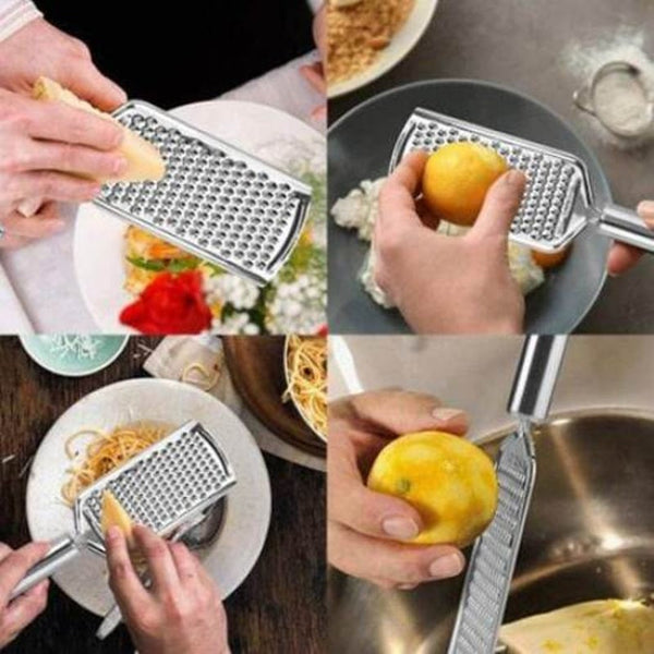 Stainless Steel Grater Cheese Planer Chocolate Shavings Lemon / Garlic Planing Cutter Silver