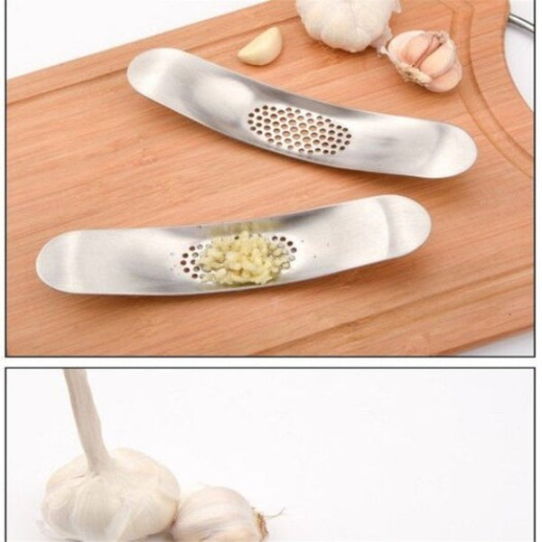 Stainless Steel Manual Garlic Press Crusher Chopper Cooking Tools Gadgets Silver Choppers