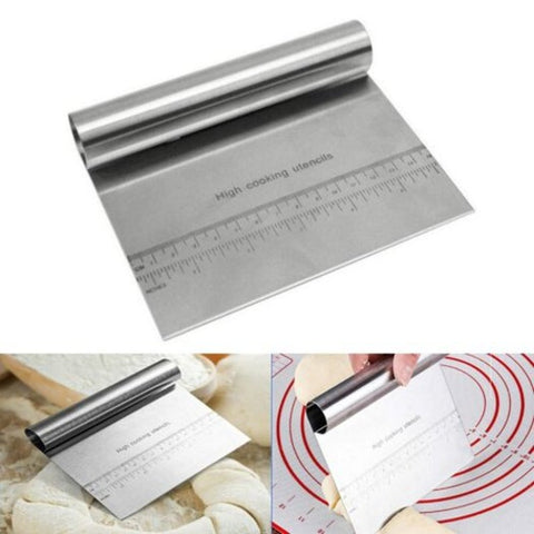 Stainless Steel Measuring Guide Pastry Scraper Pizza Dough Cutter And Chopper