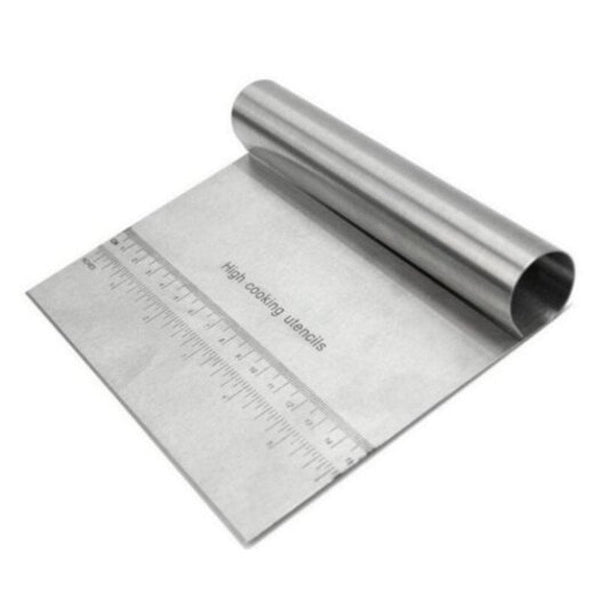 Stainless Steel Dough Pastry Scraper Pizza Cutter Chopper With Measuring Scale