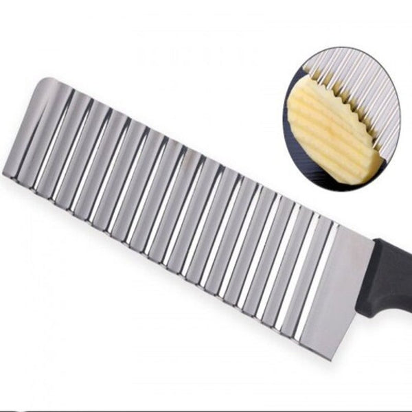Stainless Steel Multi Functional Cutter Wavy Potato Plaid Knife Carrots French Black