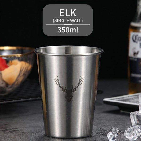 350Ml Stainless Steel Metal Cup Mug Unbreakable Stackable Juice Beer Coffee Water Tea Drinkware Mugs