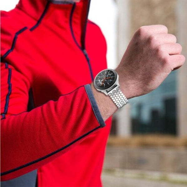 Stainless Steel Strap Band For Samsung Galaxy Watch 46Mm / S3 Classic Frontier Silver Watch Bands