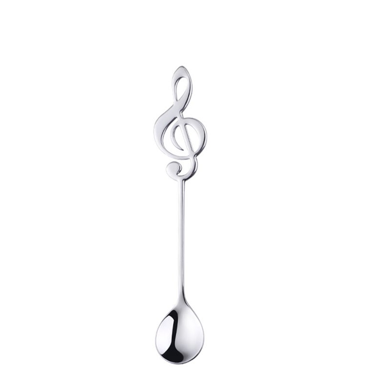 Stainless Steel Tea Coffee Spoon Music Theme Dessert Scoop For Ice Cream Fruit Juice Cake Party Creative Dinnerware Spoons