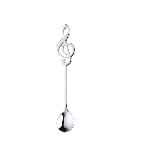 Stainless Steel Tea Coffee Spoon Music Theme Dessert Scoop For Ice Cream Fruit Juice Cake Party Creative Dinnerware Spoons