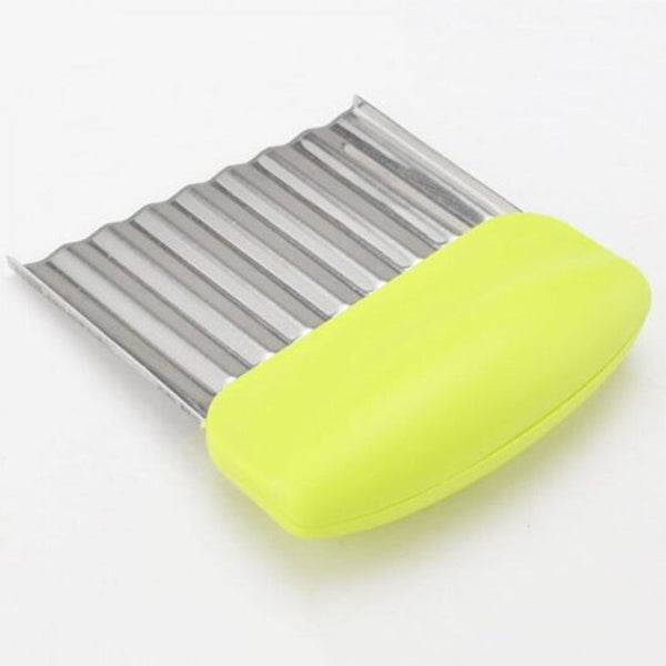 Stainless Steel Wavy Shape Multi Function Cutter Potato Chips Cutting Tool Innovative Kitchen Knife Tea Green